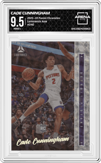 Cade Cunningham from the 2021-22 Panini Chronicles set featuring a Asia parallel graded by Arena Club and given an overall grade of 9.5.
