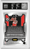 Bilal Coulibaly from the 2023-24 Panini Prizm set featuring a Orange Ice parallel graded by Arena Club and given an overall grade of 9.5.