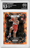 Bilal Coulibaly from the 2023-24 Panini Prizm set featuring a Orange Ice parallel graded by Arena Club and given an overall grade of 9.5.