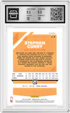 Stephen Curry from the 2019-20 Panini Donruss Optic set featuring a Fanatics Factory Set parallel graded by Arena Club and given an overall grade of 10.