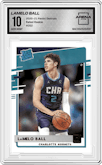LaMelo Ball from the 2020-21 Panini Donruss set graded by Arena Club and given an overall grade of 10.