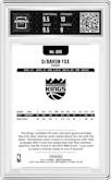 De'Aaron Fox from the 2017-18 Panini NBA Hoops set graded by Arena Club and given an overall grade of 9.5.