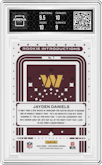 Jayden Daniels from the 2024 Panini Photogenic set graded by Arena Club and given an overall grade of 9.5.