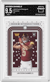 Jayden Daniels from the 2024 Panini Photogenic set graded by Arena Club and given an overall grade of 9.5.