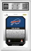 Keon Coleman from the 2024 Panini Prizm set featuring a Green Ice parallel graded by Arena Club and given an overall grade of 10.