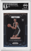 Victor Wembanyama from the 2023-24 Panini Prizm Monopoly set graded by Arena Club and given an overall grade of 9.5.