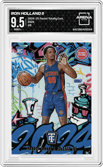Ron Holland II from the 2024-25 Panini Totally Certified set graded by Arena Club and given an overall grade of 9.5.