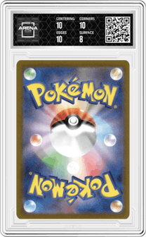 Jolteon ex from the 2024 Pokemon SV JPN set graded by Arena Club and given an overall grade of 8.5.