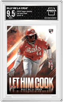Elly De La Cruz from the 2024 Topps Update set graded by Arena Club and given an overall grade of 9.5.