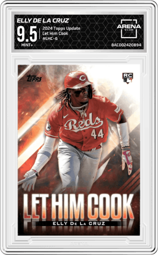 Elly De La Cruz from the 2024 Topps Update set graded by Arena Club and given an overall grade of 9.5.