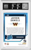 Jayden Daniels from the 2024 Donruss set graded by Arena Club and given an overall grade of 9.5.
