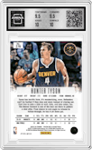 Hunter Tyson from the 2023-24 Panini Prizm Deca set featuring a Orange Prizm parallel graded by Arena Club and given an overall grade of 10.