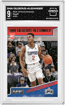 Shai Gilgeous-Alexander from the 2018-19 Panini Chronicles set graded by Arena Club and given an overall grade of 9.