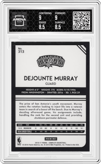 Dejounte Murray from the 2016-17 Panini Complete set graded by Arena Club and given an overall grade of 9.