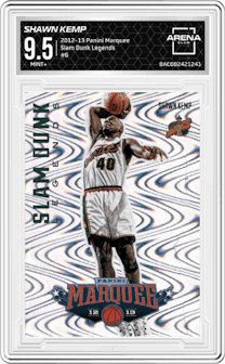 Shawn Kemp from the 2012-13 Panini Marquee  set graded by Arena Club and given an overall grade of 9.5.