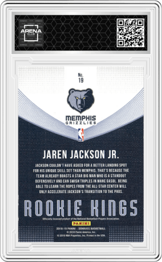 Jaren Jackson Jr. from the 2018-19 Panini Donruss  set graded by Arena Club.