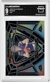 J.J. McCarthy from the 2024 Panini Obsidian set graded by Arena Club and given an overall grade of 9.