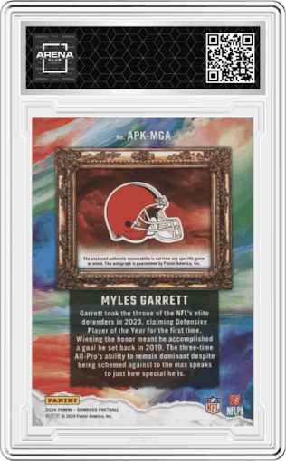 Myles Garrett from the 2024 Donruss set graded by Arena Club.