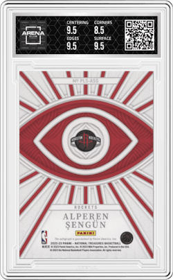 Alperen Sengun from the 2022-23 Panini National Treasures set and given an overall grade of 9.