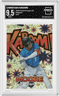 Christian Moore from the 2024 Panini Prospect Edition set and given an overall grade of 9.5.