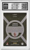 Jordan Addison from the 2023 Panini Prizm Draft Picks set graded by Arena Club and given an overall grade of 10.