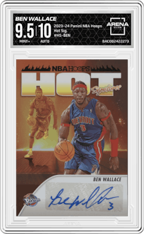 Ben Wallace from the 2023-24 Panini NBA Hoops set graded by Arena Club and given an overall grade of 9.5.