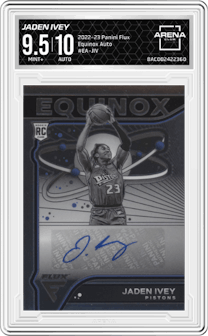 Jaden Ivey from the 2022-23 Panini Flux set graded by Arena Club and given an overall grade of 9.5.