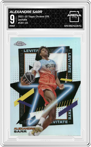 Alexandre Sarr from the 2021-22 Topps Chrome OTE  set graded by Arena Club and given an overall grade of 9.