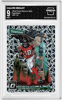 Calvin Ridley from the 2018 Panini Donruss Optic set graded by Arena Club and given an overall grade of 9.