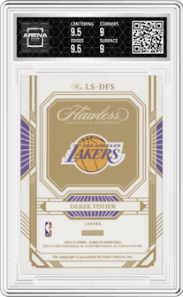 Derek Fisher from the 2022-23 Panini Flawless set graded by Arena Club and given an overall grade of 9.5.