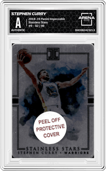 Stephen Curry from the 2018-19 Panini Impeccable  set graded by Arena Club and given an overall grade of 0.