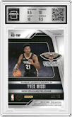 Yves Missi from the 2024-25 Panini Prizm set featuring a Snakeskin Prizm parallel graded by Arena Club and given an overall grade of 10.