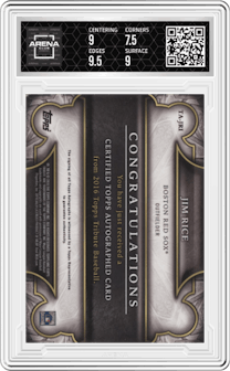 Jim Rice from the 2016 Topps Tribute set graded by Arena Club and given an overall grade of 8.