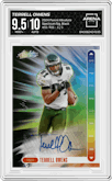 Terrell Owens from the 2024 Panini Absolute set featuring a Black parallel graded by Arena Club and given an overall grade of 9.5.