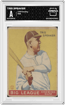 Tris Speaker from the 1933 Goudey set graded by Arena Club.