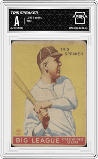 Tris Speaker from the 1933 Goudey set graded by Arena Club.