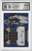 Brian Urlacher from the 2022 Panini Select set featuring a Blue Prizm parallel graded by Arena Club and given an overall grade of 10.
