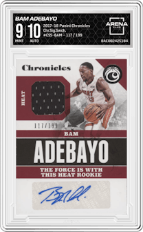 Bam Adebayo from the 2017-18 Panini Chronicles set graded by Arena Club and given an overall grade of 9.