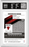 Derrick Rose from the 2008-09 Topps Signature set graded by Arena Club and given an overall grade of 9.5.
