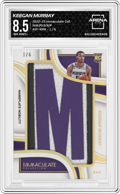 2022 Panini Immaculate Collection Jmb.Ptch.N/P Keegan Murray #JP-KMK ARENA CLUB 8.5