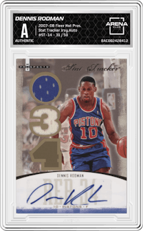 Dennis Rodman from the 2007-08 Fleer Hot Prospects set graded by Arena Club and given an overall grade of 0.