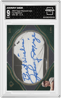 Johnny Mize from the 2024 Topps Diamond Icons set graded by Arena Club and given an overall grade of 9.