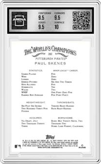Paul Skenes from the 2024 Topps Allen & Ginter set featuring a Foil Filigree parallel graded by Arena Club and given an overall grade of 10.