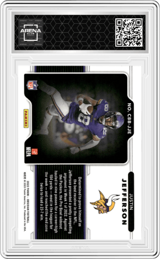 Justin Jefferson from the 2022 Panini Obsidian set graded by Arena Club.