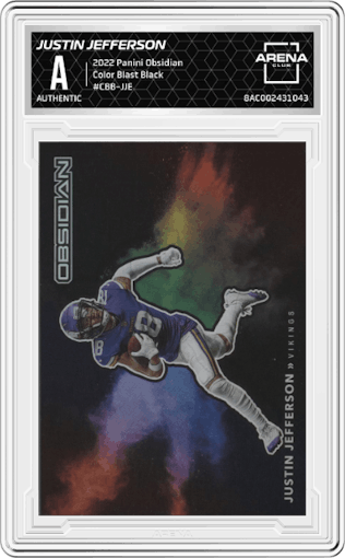 Justin Jefferson from the 2022 Panini Obsidian set graded by Arena Club.
