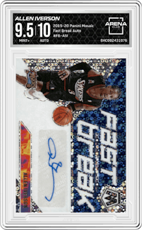 Allen Iverson from the 2019-20 Panini Mosaic  set and given an overall grade of 9.5.