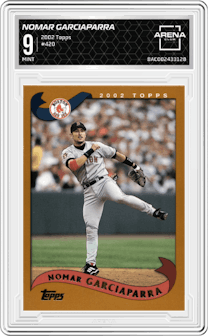 Nomar Garciaparra from the 2002 Topps set graded by Arena Club and given an overall grade of 9.