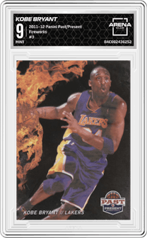 Kobe Bryant from the 2011-12 Panini Past & Present set graded by Arena Club and given an overall grade of 9.
