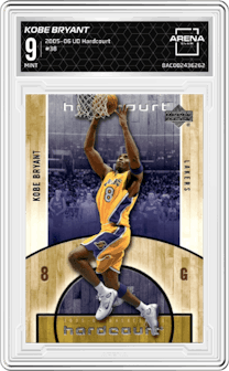Kobe Bryant from the 2005-06 Upper Deck Hardcourt  set graded by Arena Club and given an overall grade of 9.