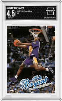 Kobe Bryant from the 1997-98 Fleer Ultra set graded by Arena Club and given an overall grade of 4.5.